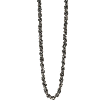 Chanel Multi Chain Braided Pearl Long Necklace Silver 1 of 5