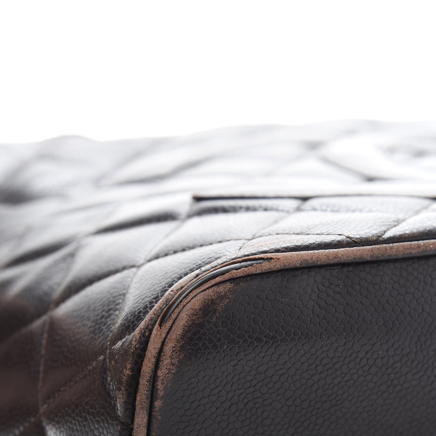 Caviar Quilted Medallion CC Tote Dark Brown