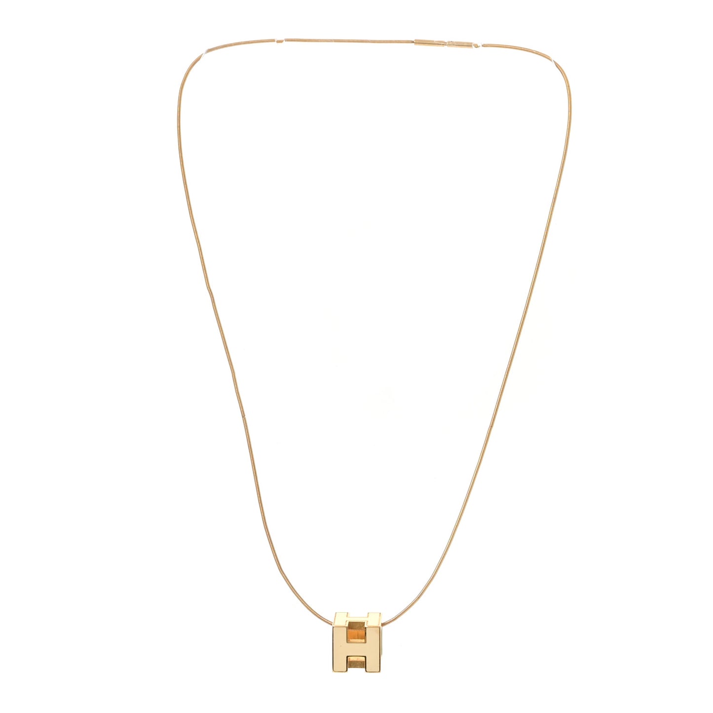 Rose Gold Lacquered Cage d'H Necklace Marron Glace
