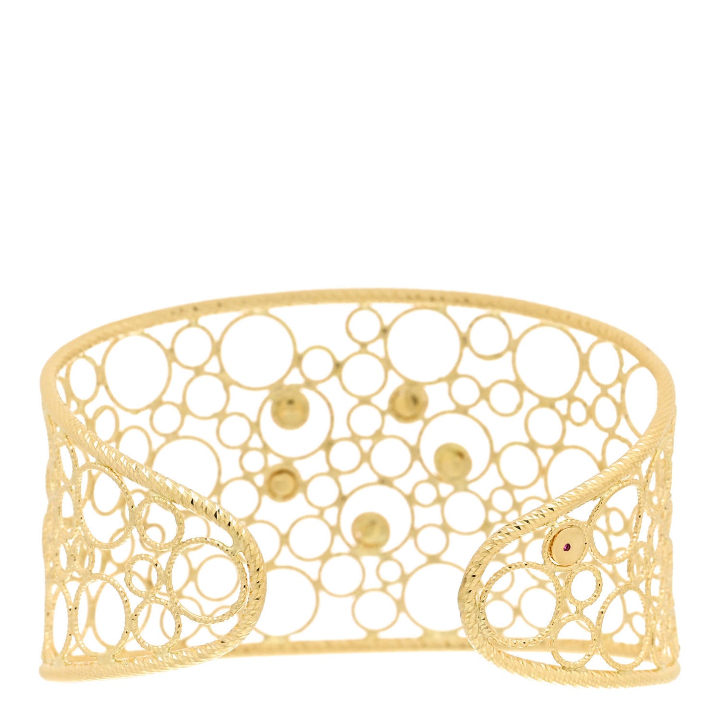 18K Yellow Gold Diamond Bollicine Cuff Bracelet