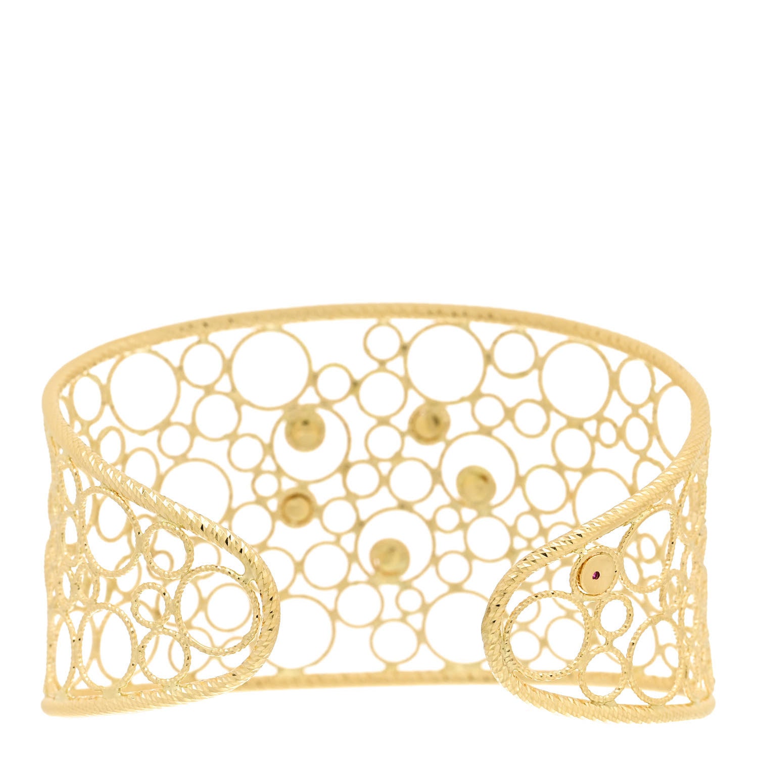 Roberto Coin 18K Yellow Gold Diamond Bollicine Cuff Bracelet 2 of 3