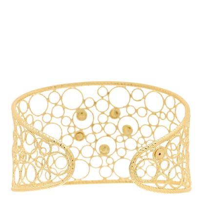 Roberto Coin 18K Yellow Gold Diamond Bollicine Cuff Bracelet 2 of 3
