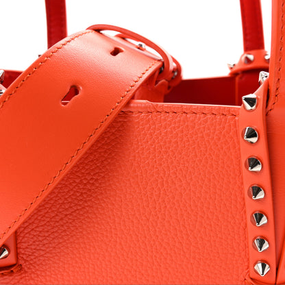 Christian Louboutin Calfskin Spikes Mini East West Cabata Tote Orange 7 of 9