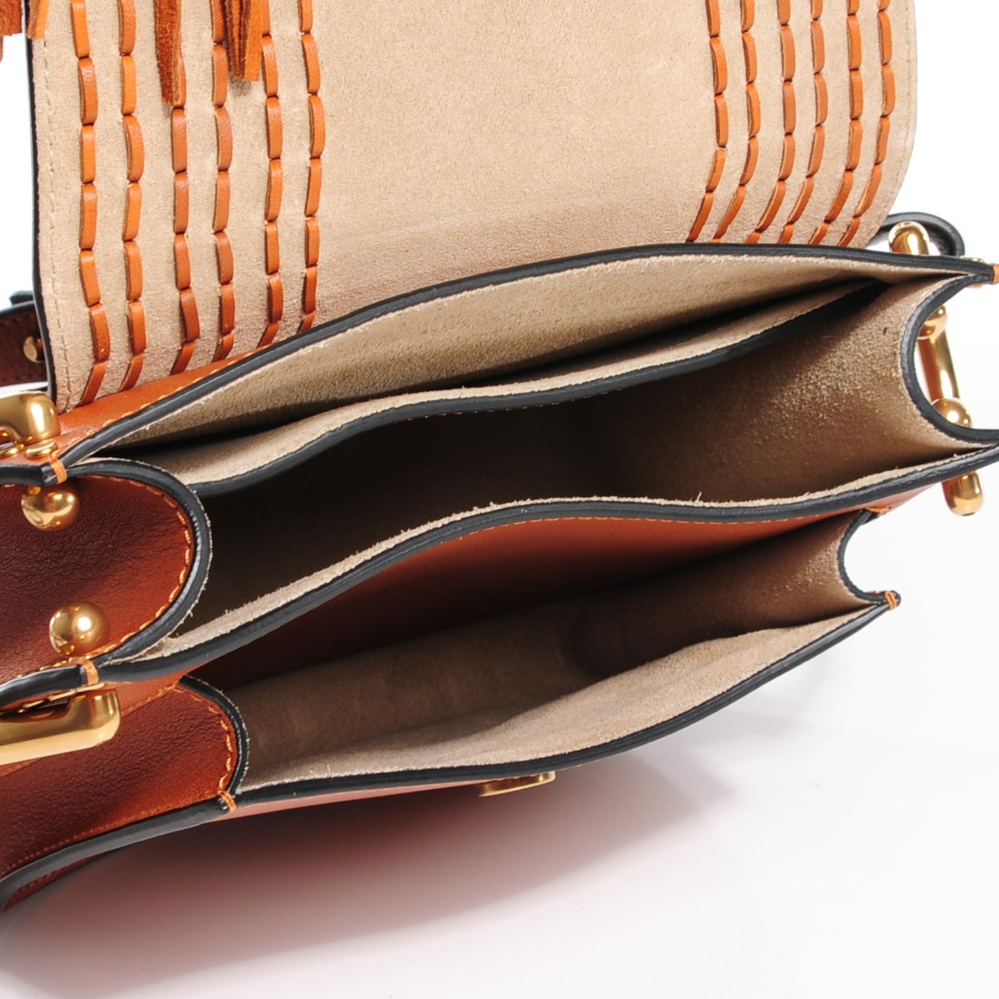 Calfskin Braided Small Hudson Bag Caramel