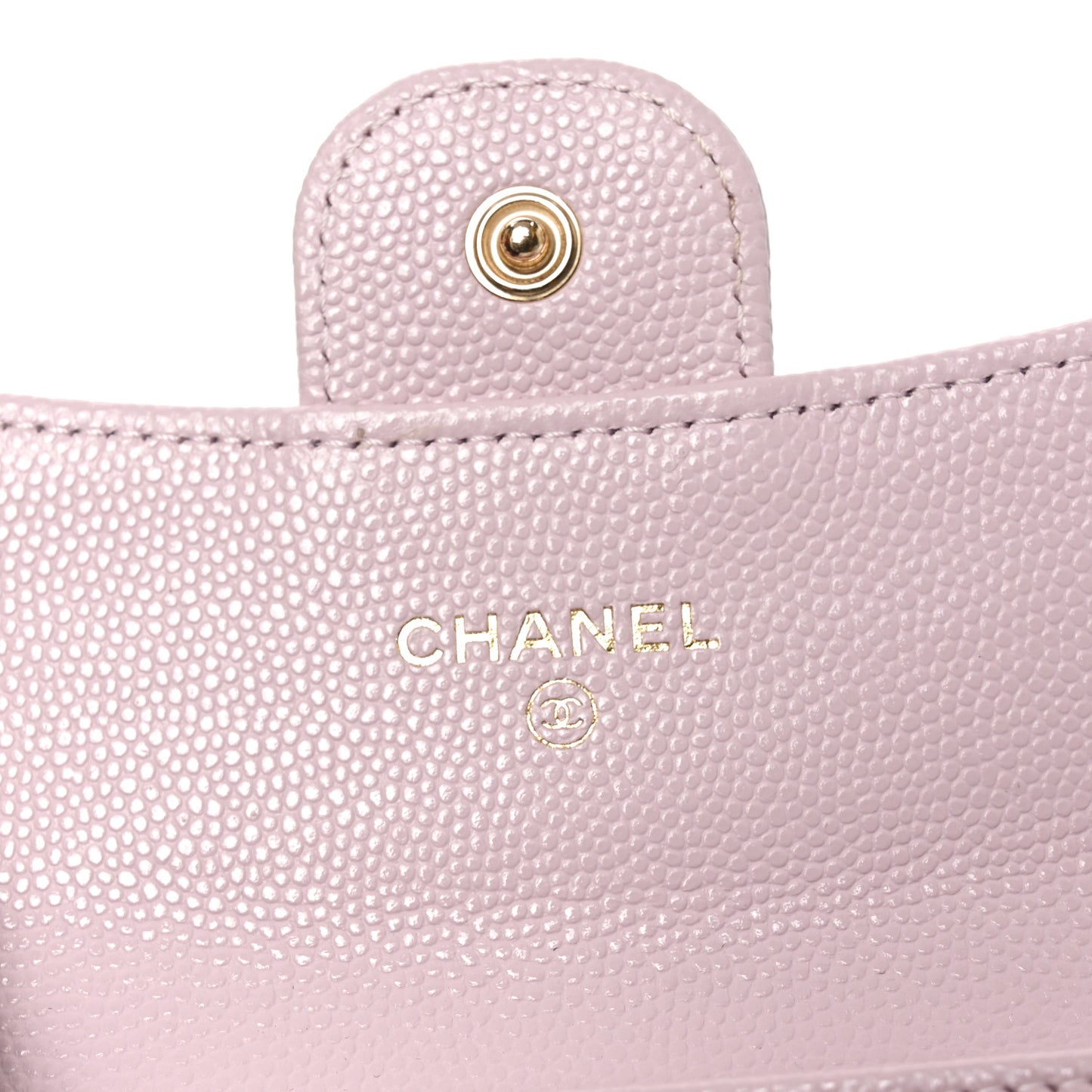 Caviar Quilted Flap Card Holder Wallet Light Pink