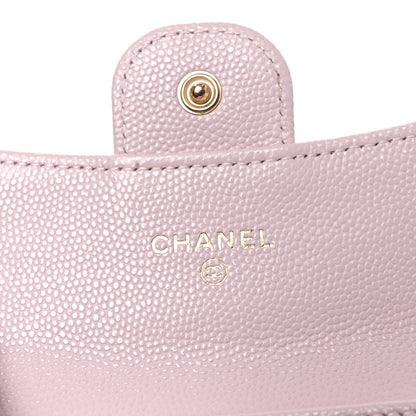 Chanel Caviar Quilted Flap Card Holder Wallet Light Pink 6 of 9