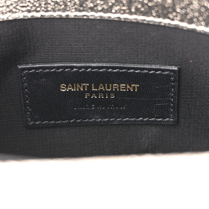 Saint Laurent Metallic Crackled Calfskin Matelasse Chevron Monogram Envelope Chain Wallet Gold 6 of 11
