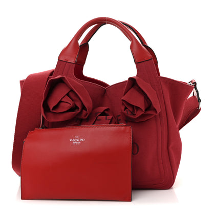 Valentino Garavani Canvas Atelier 02 Bow Edition Small Tote Bag Red 3 of 13