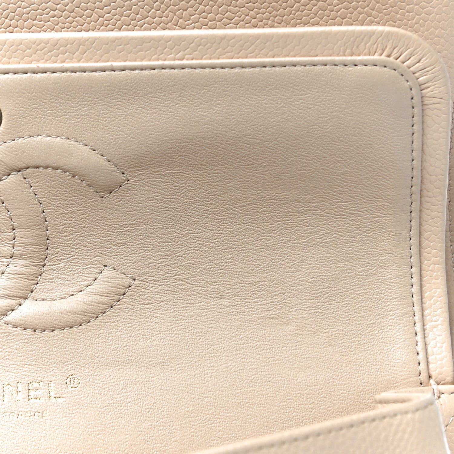 Chanel Caviar Quilted Medium Double Flap Beige 10 of 15