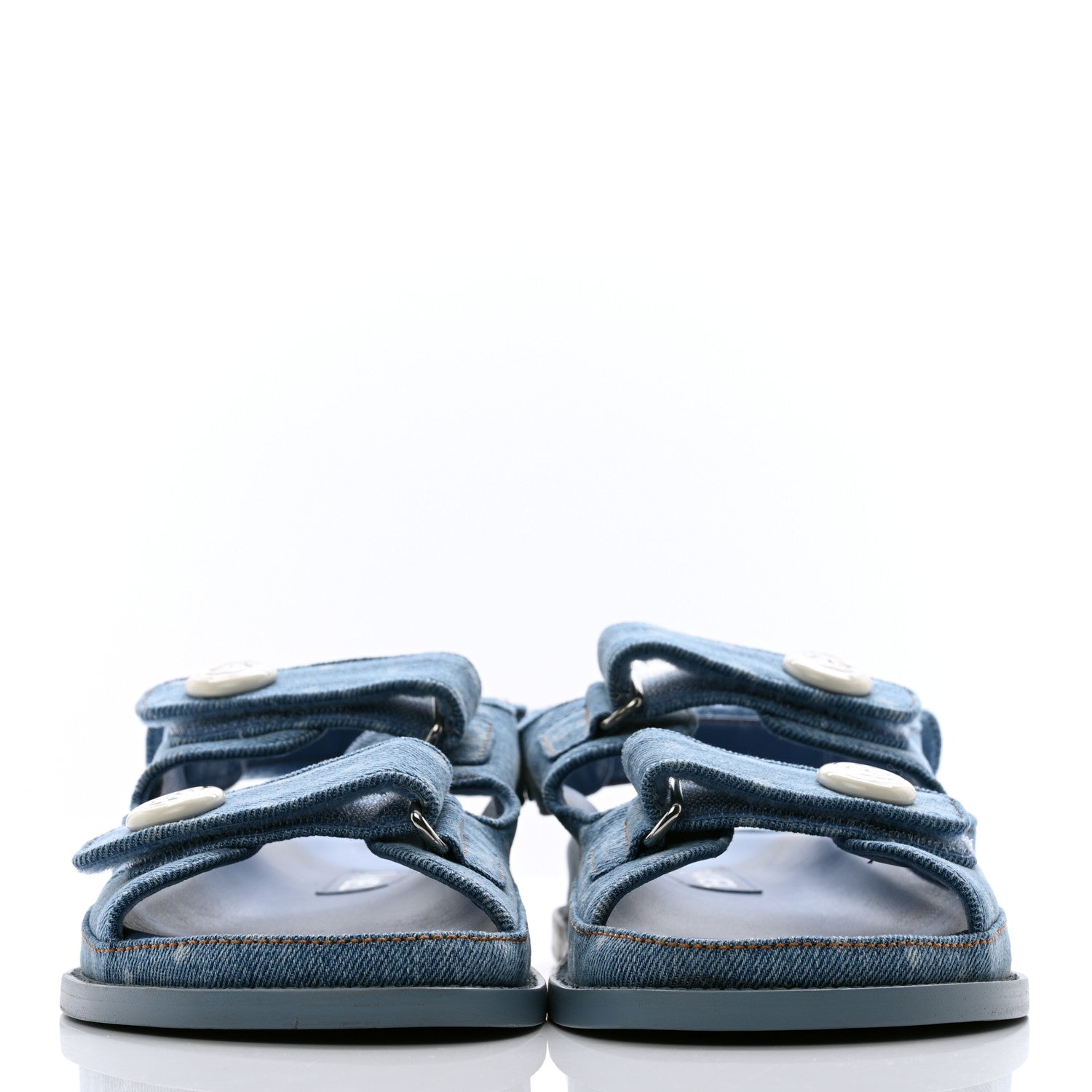 Chanel Denim CC Dad Sandals 40 Light Blue 2 of 8