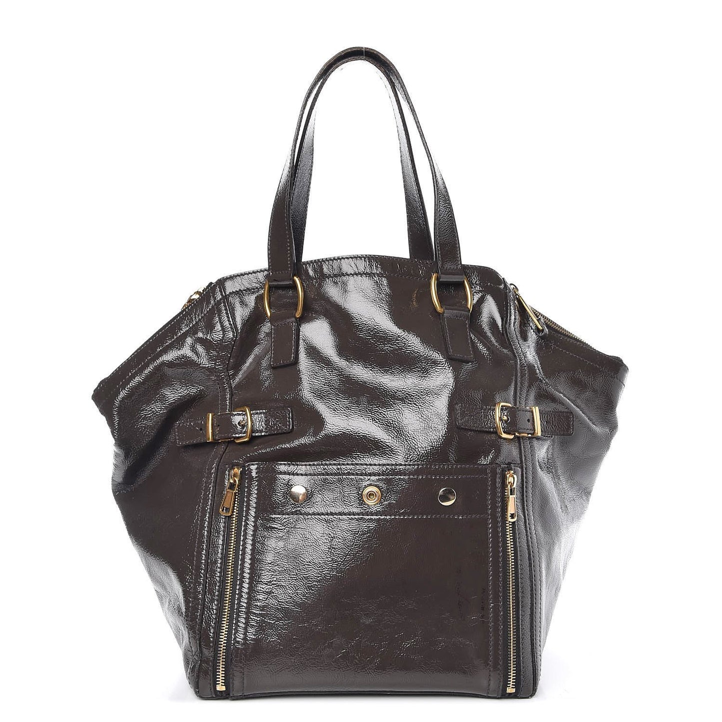 Patent Medium Downtown Tote Grey