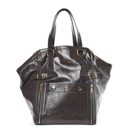 Saint Laurent Patent Medium Downtown Tote Grey 1 of 17