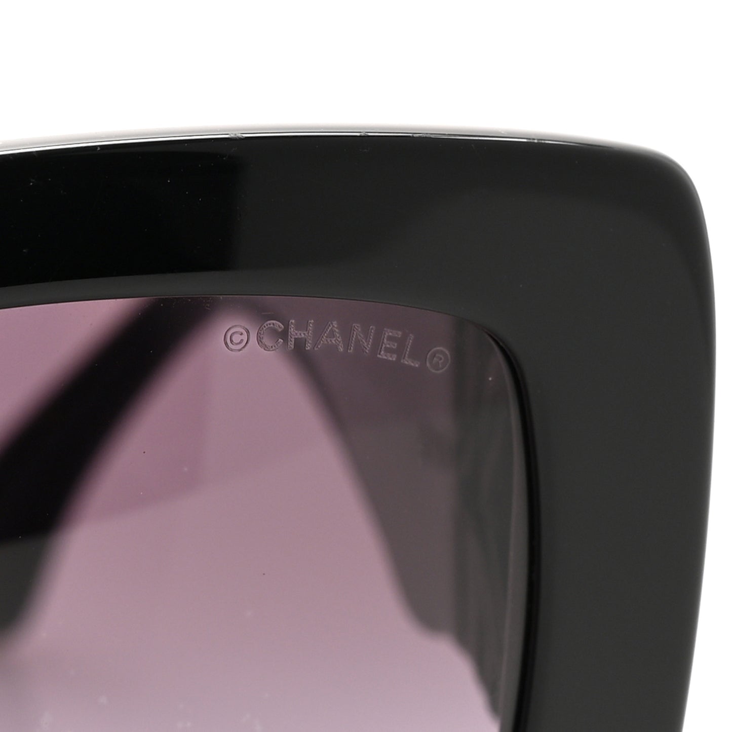 Acetate Calfskin Square Sunglasses 5474-Q-A Black