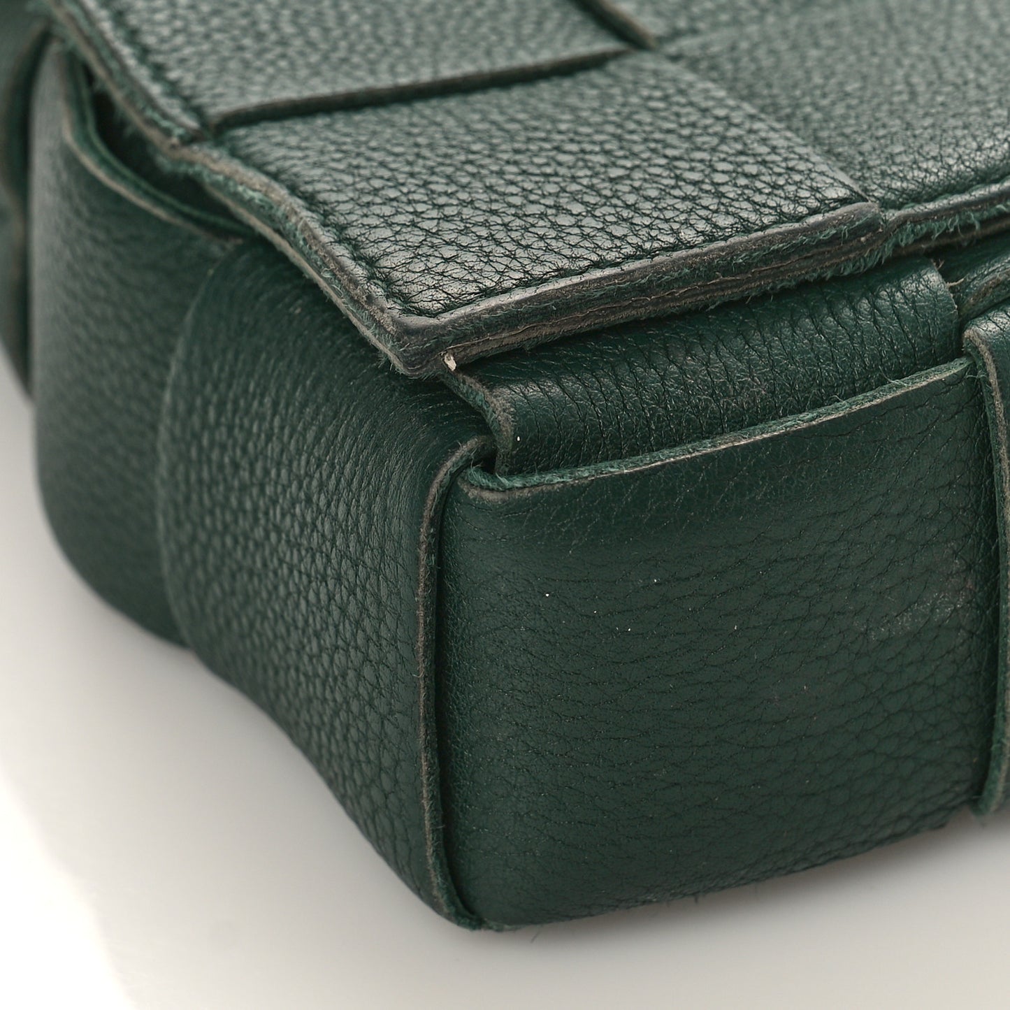 Grained Calfskin Maxi Intrecciato Cassette Crossbody Bag Raintree Green