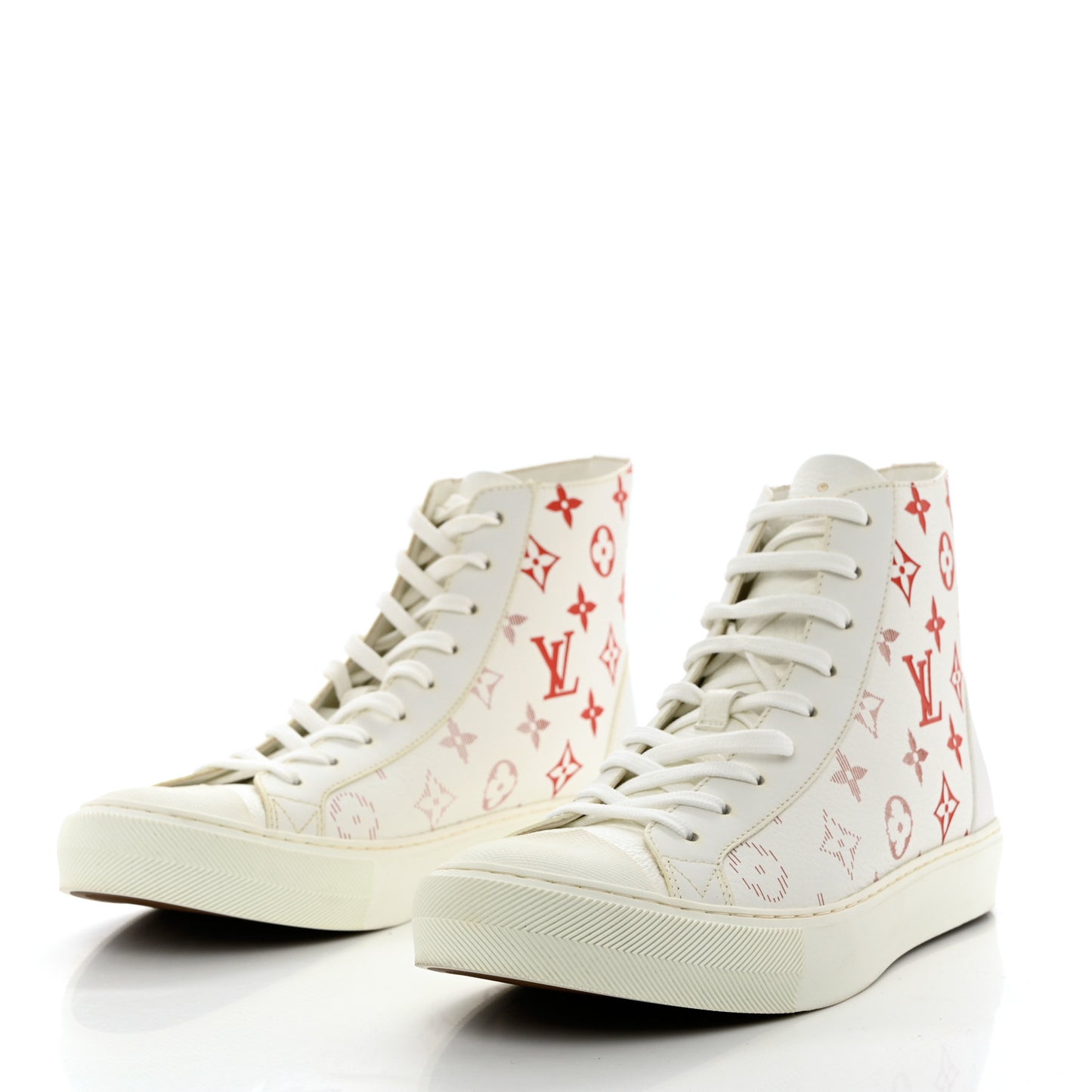 Monogram Mens Tattoo Sneaker Boots 8 White Red