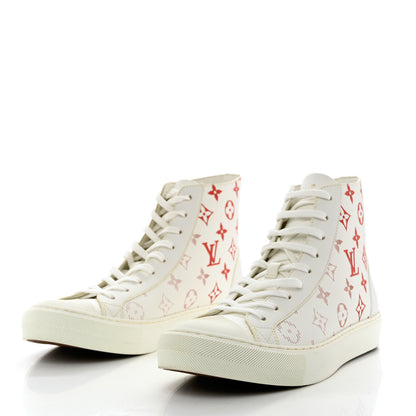 Louis Vuitton Monogram Mens Tattoo Sneaker Boots 8 White Red 3 of 8