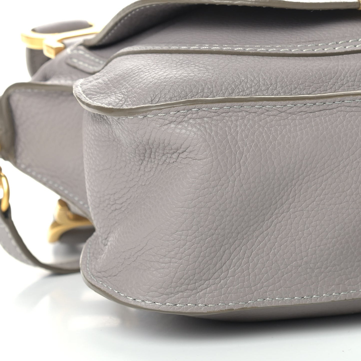 Calfskin Small Marcie Satchel Motty Grey