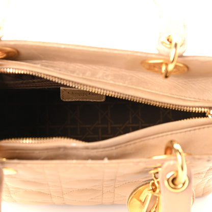 Christian Dior Lambskin Cannage Medium Lady Dior Beige 5 of 24