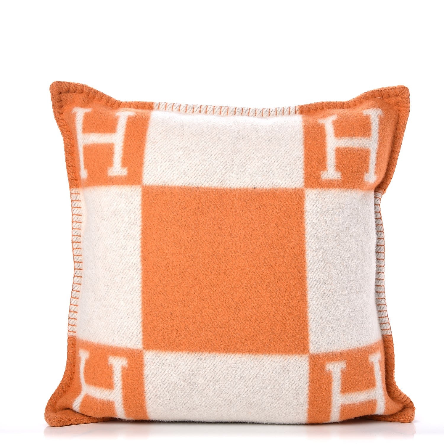 Hermes Wool Cashmere Avalon Pillow PM Ecru Potiron 1 of 7