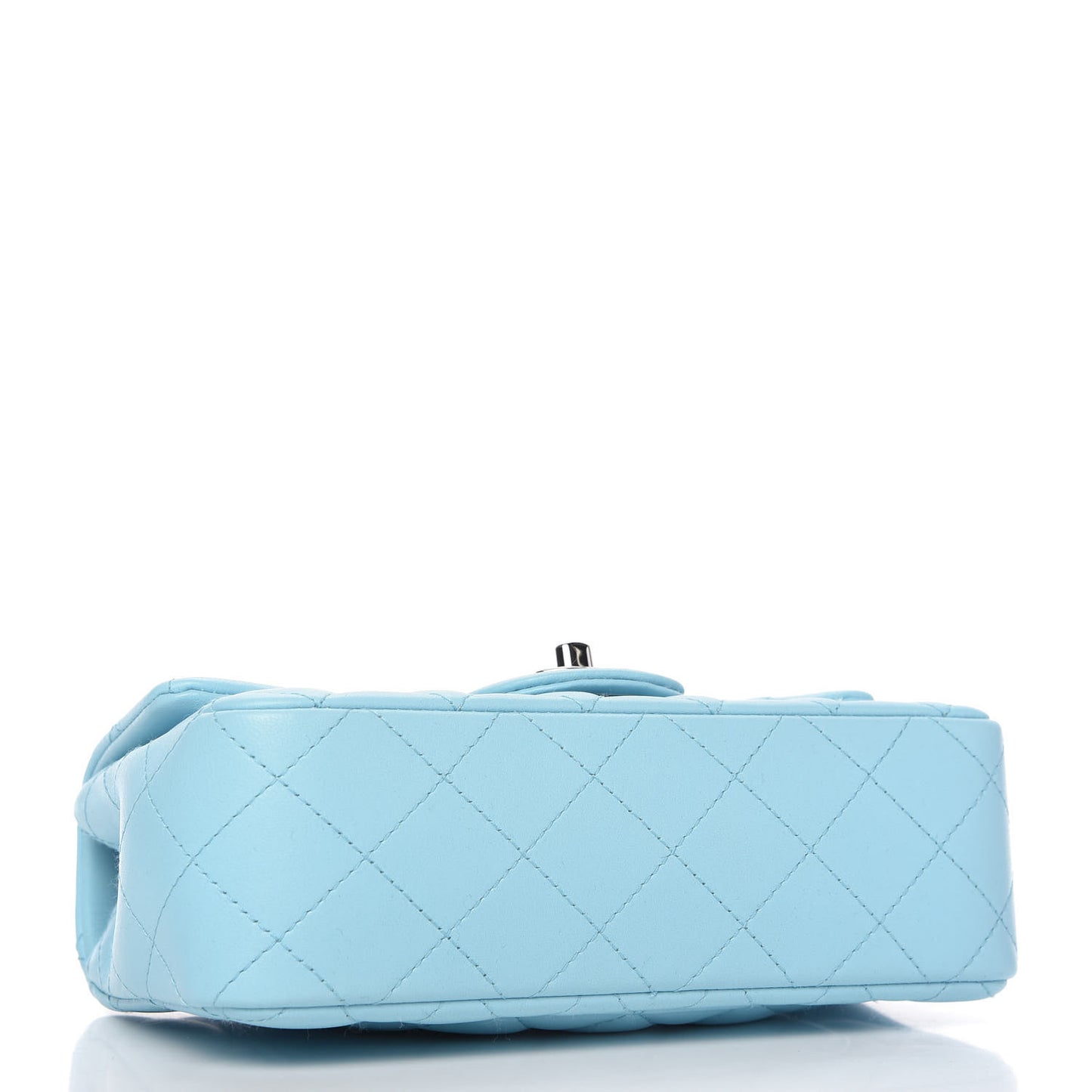 Lambskin Quilted Mini Rectangular Flap Neon Blue