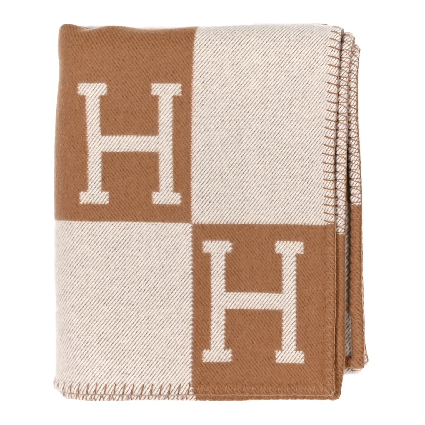 Wool Cashmere Avalon Blanket Ecru Camel