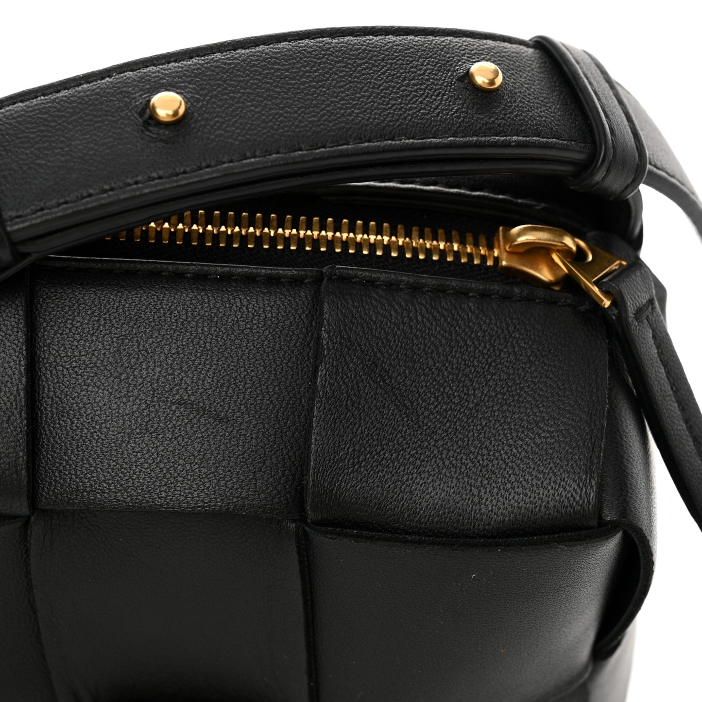 Lambskin Maxi Intrecciato Brick Cassette Bag Black