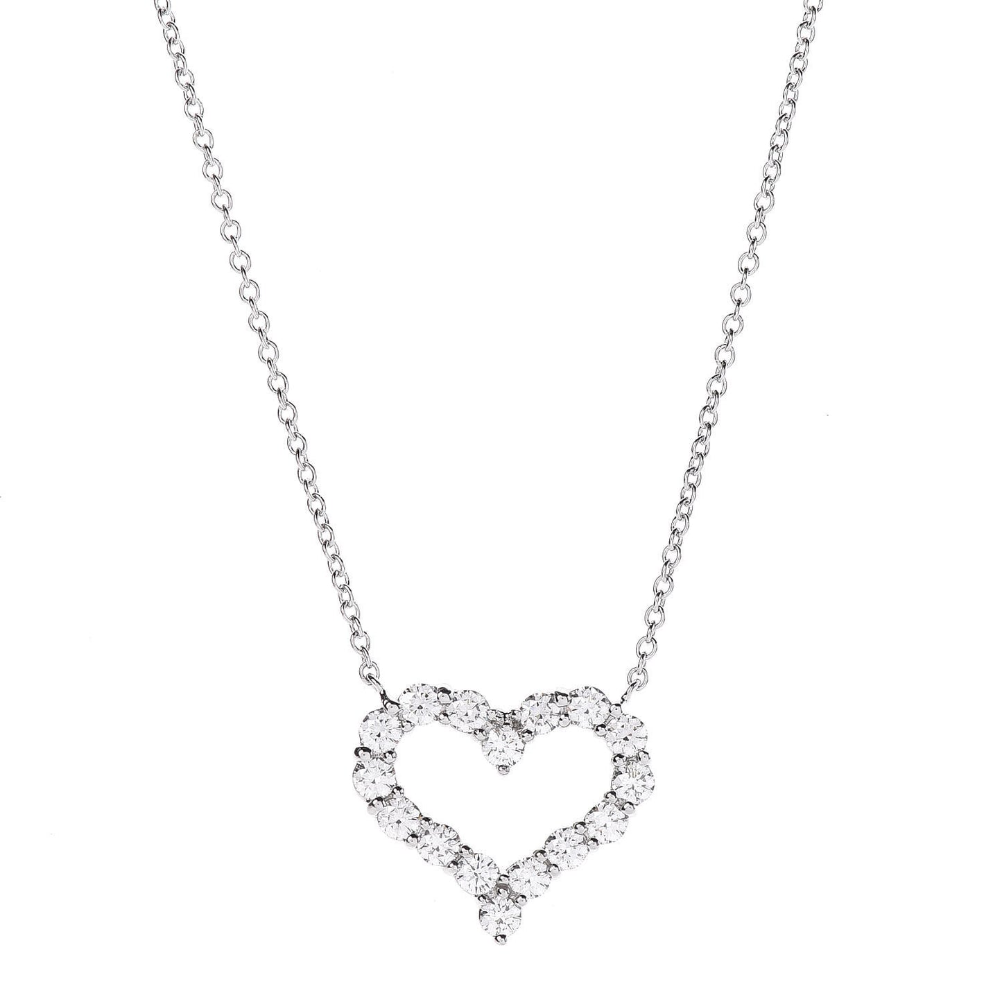 Platinum Diamond Small Heart Pendant Necklace