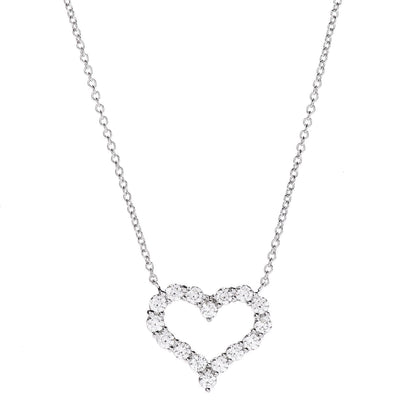 Tiffany Platinum Diamond Small Heart Pendant Necklace 4 of 6