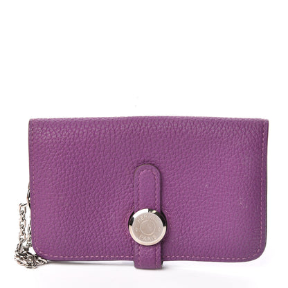 Hermes Togo Dogon Card Case Key Holder Anemone 10 of 11