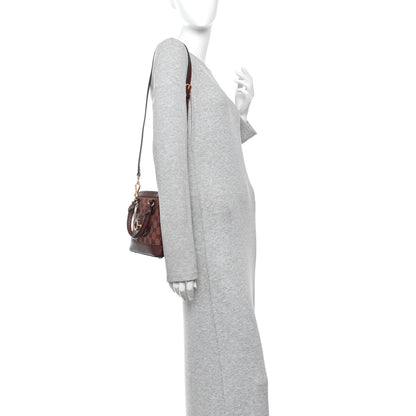 Gucci Monogram Textured Dollar Calfskin Mini Horsebit 1955 Top Handle Bag  Sahara Rubino Chardonnay 2 of 10