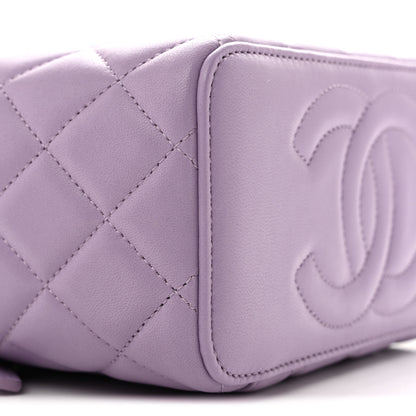 Chanel Lambskin Quilted Small Top Handle Vanity Case With Chain Light Purple 9 of 11