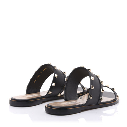 Valentino Garavani Nappa Rockstud Flat Sandals 38.5 Black 4 of 9