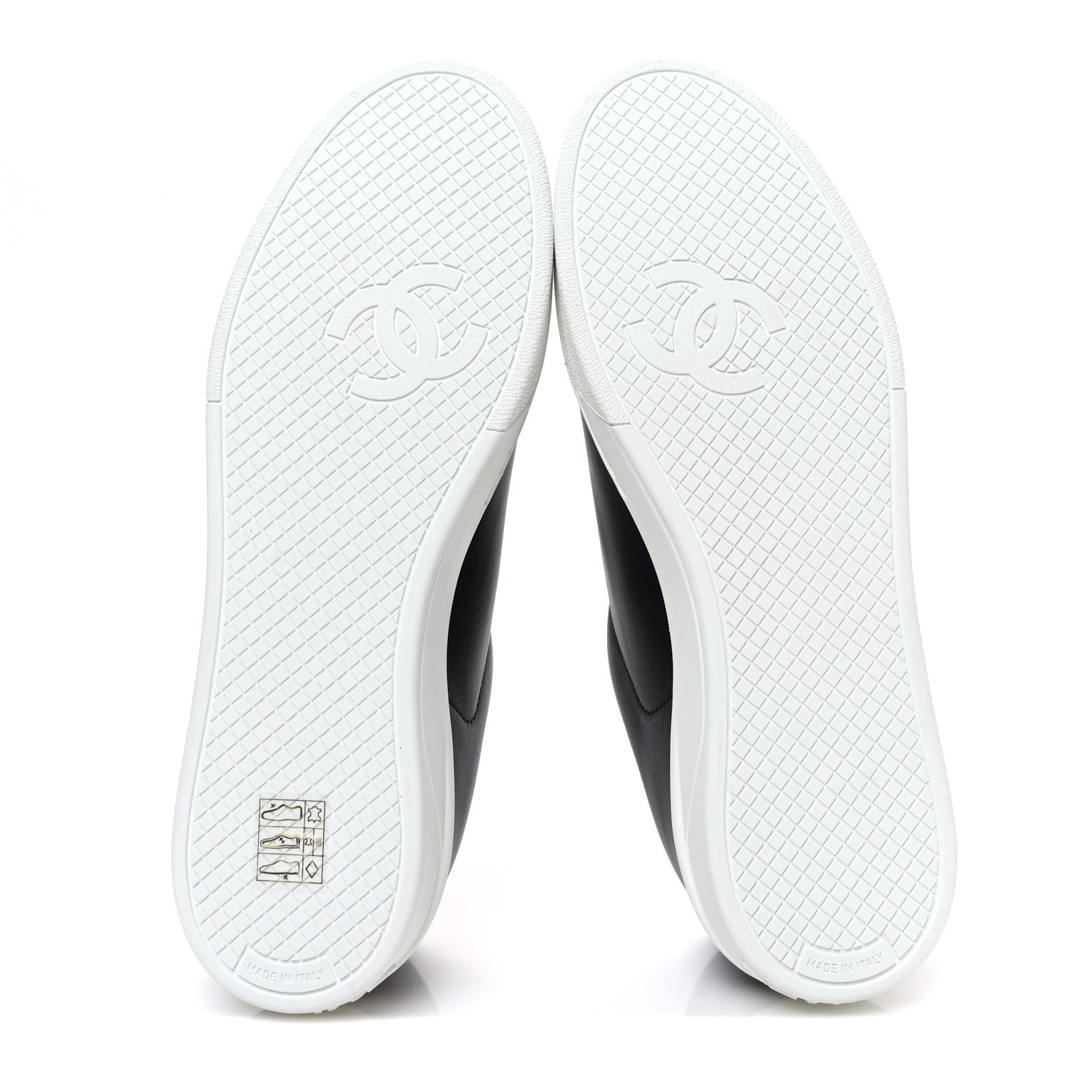 Chanel Calfskin CC Womens Sneakers 38 Black 7 of 10