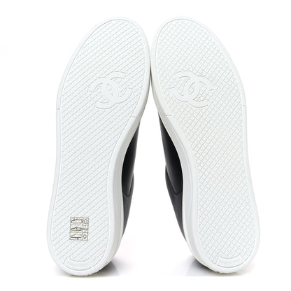 Chanel Calfskin CC Womens Sneakers 38 Black 7 of 10