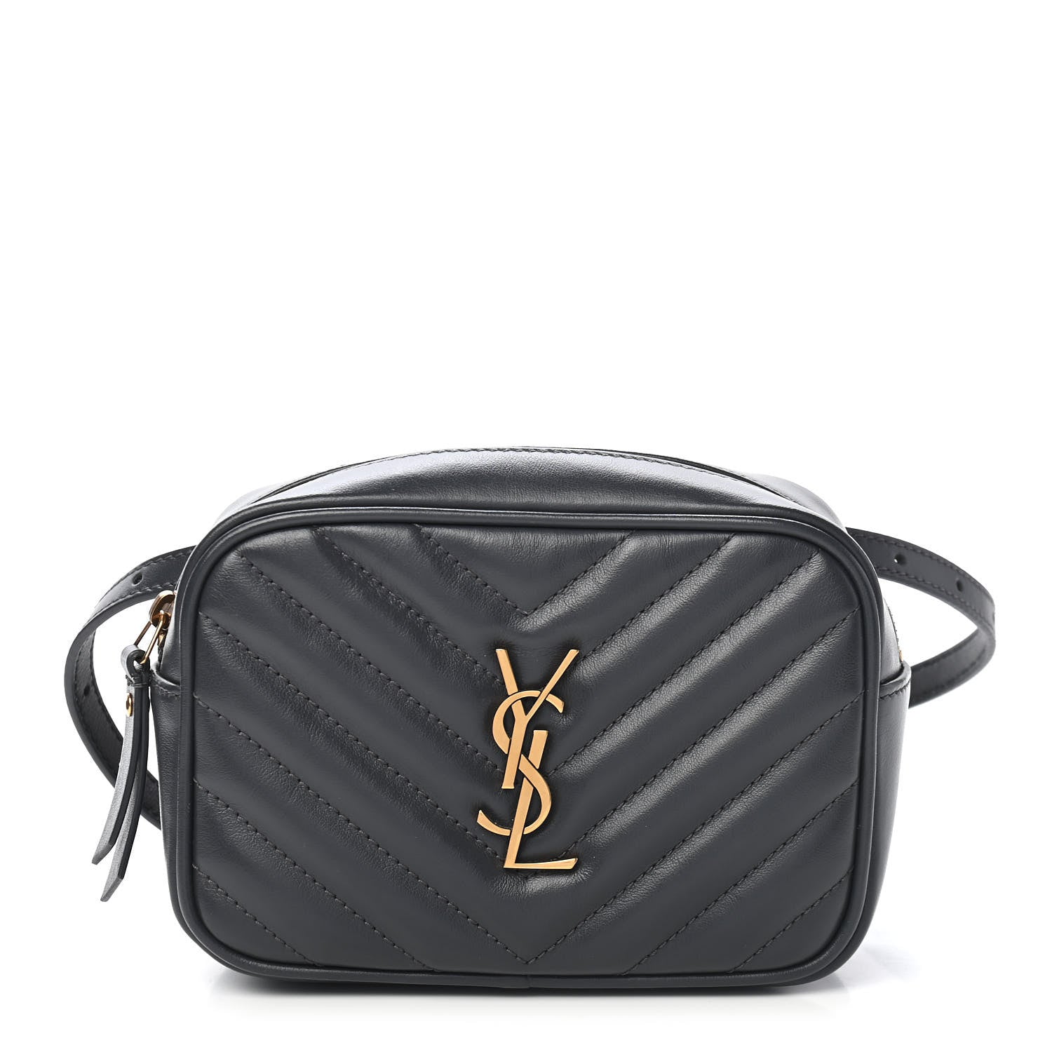Saint Laurent Calfskin Matelasse Monogram Lou Belt Bag Dark Smog 1 of 9