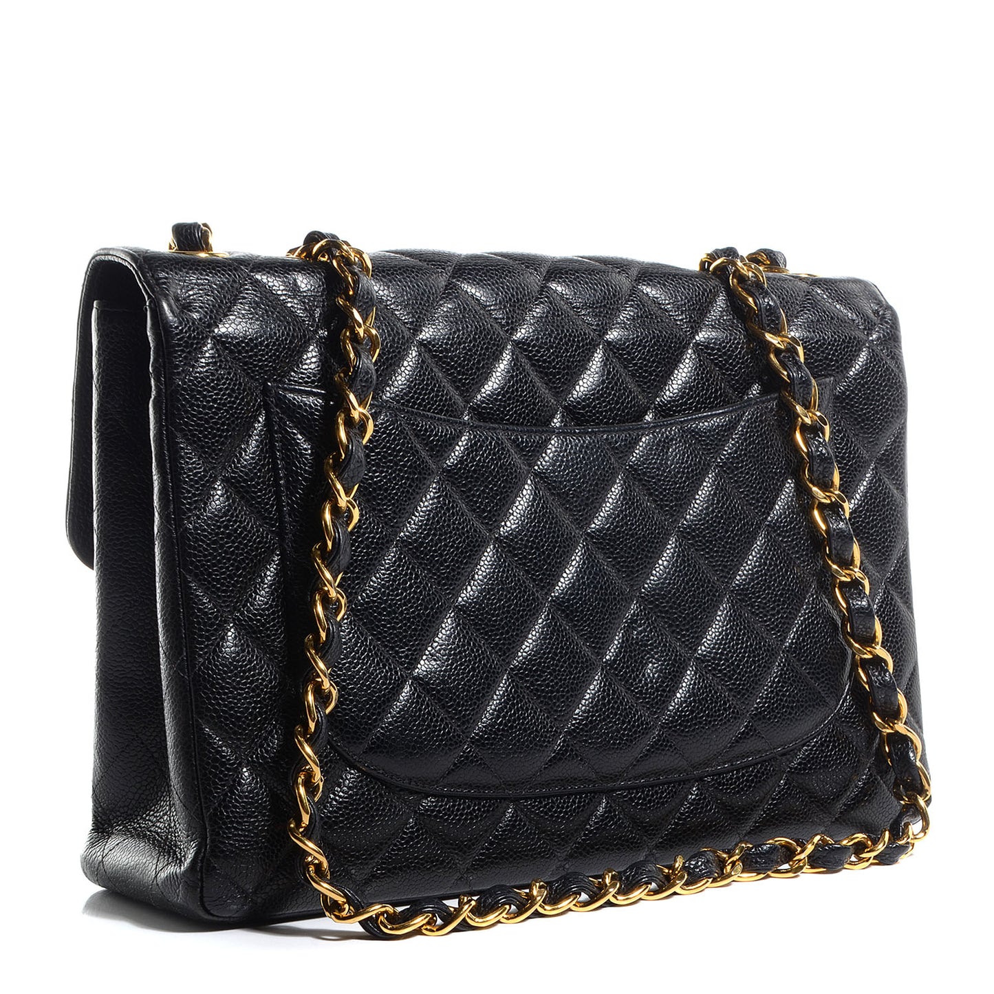 Caviar Quilted Jumbo Single Flap Black