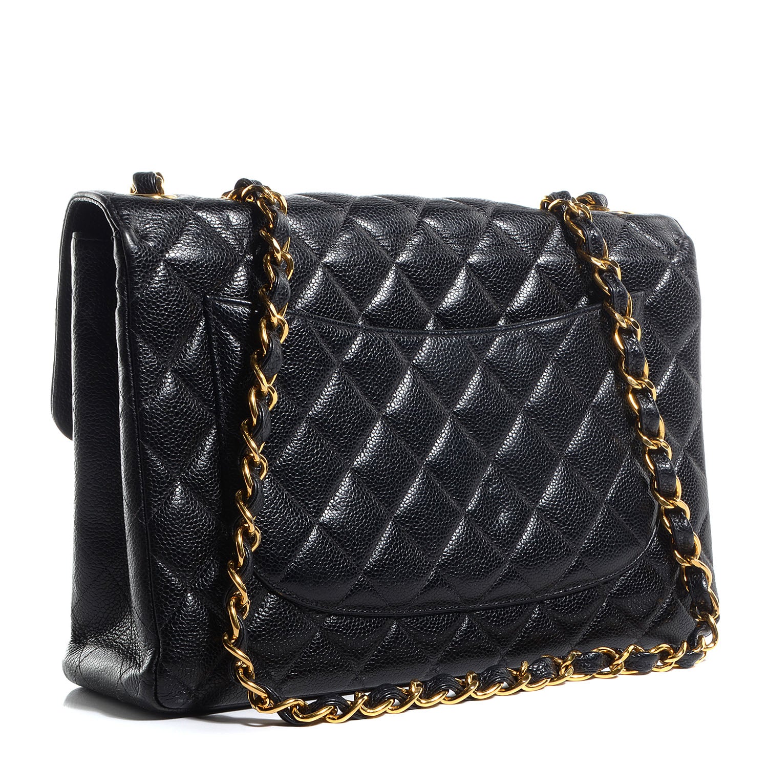 Chanel Caviar Quilted Jumbo Single Flap Black 3 of 8