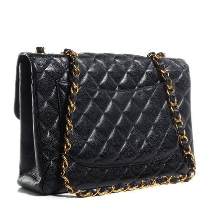 Chanel Caviar Quilted Jumbo Single Flap Black 3 of 8