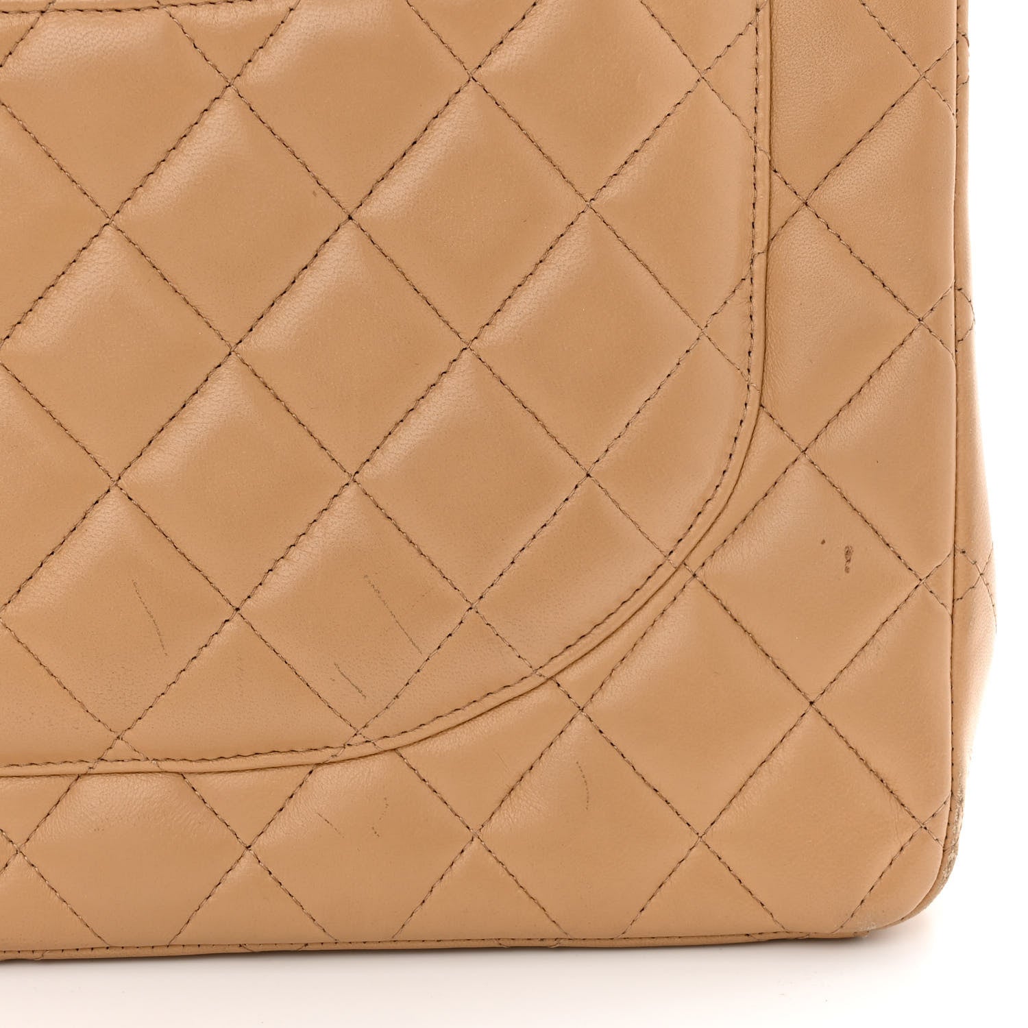 Chanel Lambskin Quilted Maxi Double Flap Beige 15 of 18