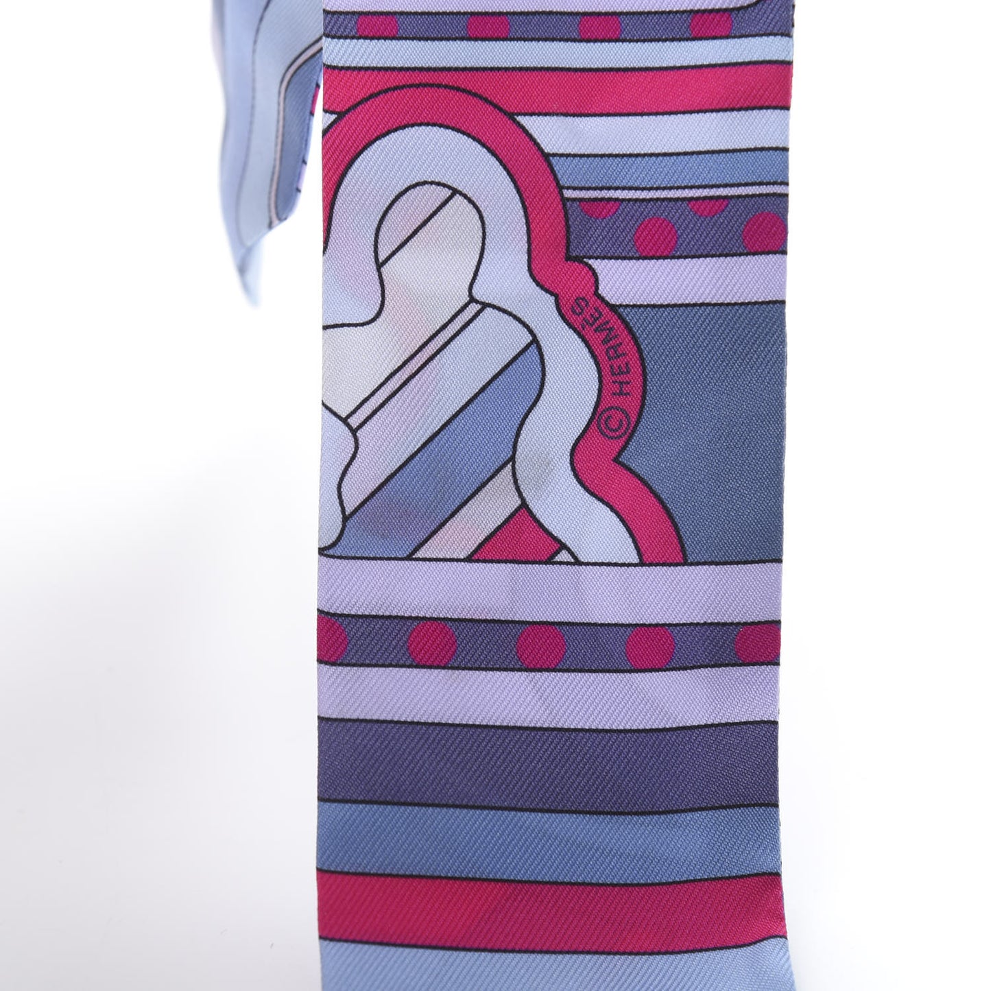 Silk Faubourg Rainbow Twilly Blue Jean Rose Vif