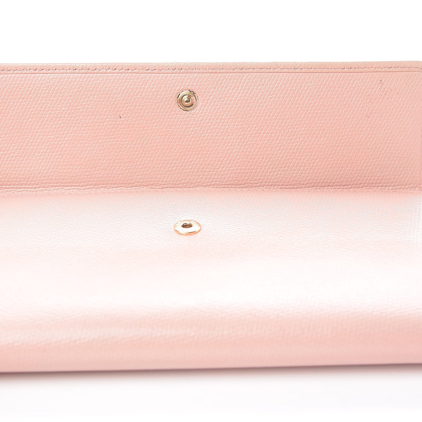 Grained Calfskin CC Button Wallet Pink