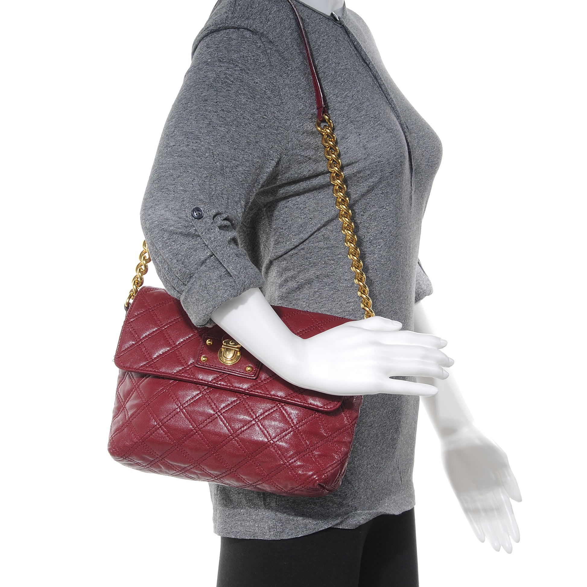 Marc Jacobs Leather Large The Single Bordeaux 2 of 8