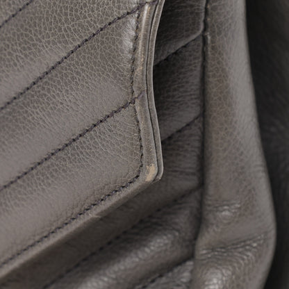 Saint Laurent Sheepskin Matelasse Chevron Monogram Large College Satchel Dark Anthracite 13 of 13