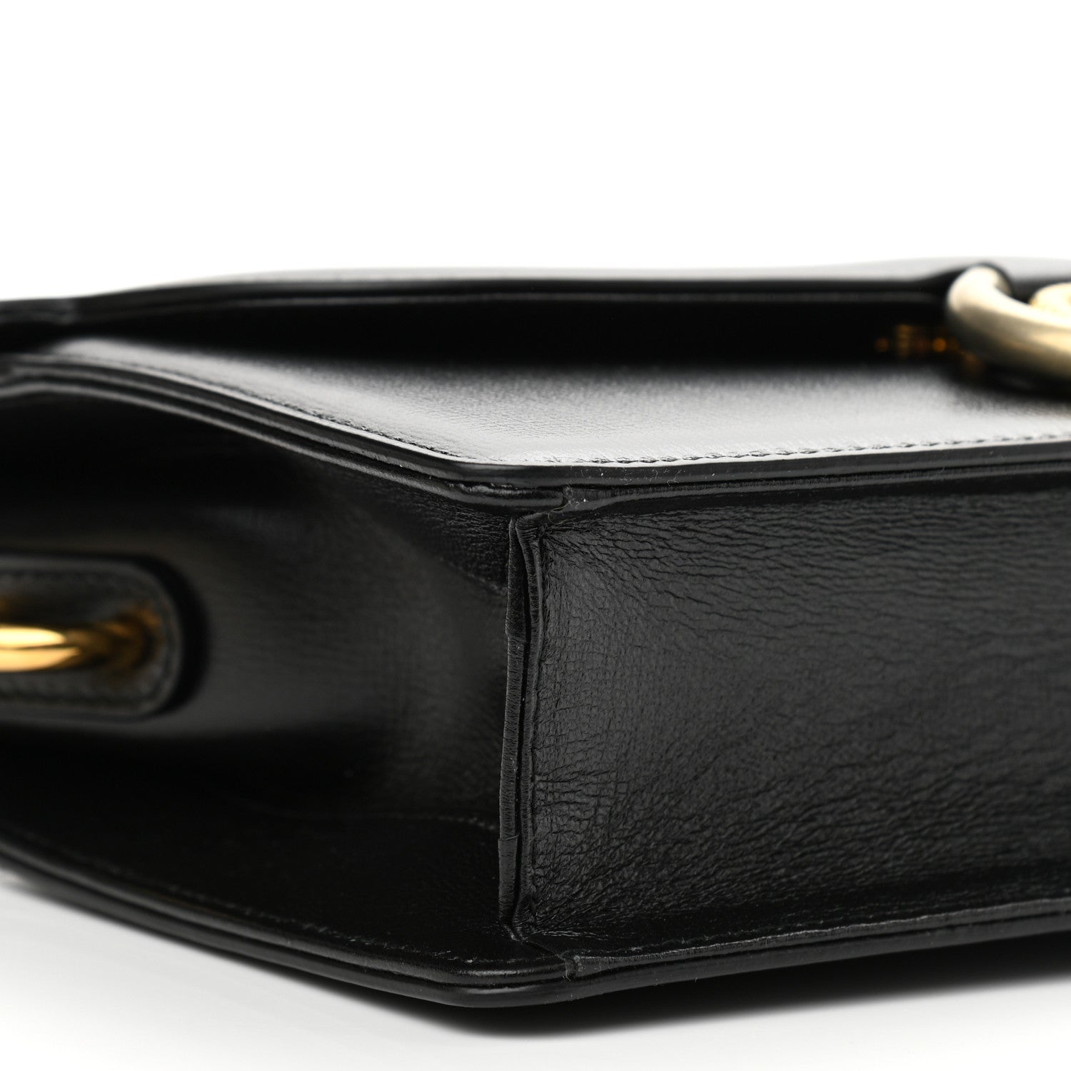 Gucci Textured Calfskin Small Torchon GG Ring Shoulder Bag Black 10 of 13