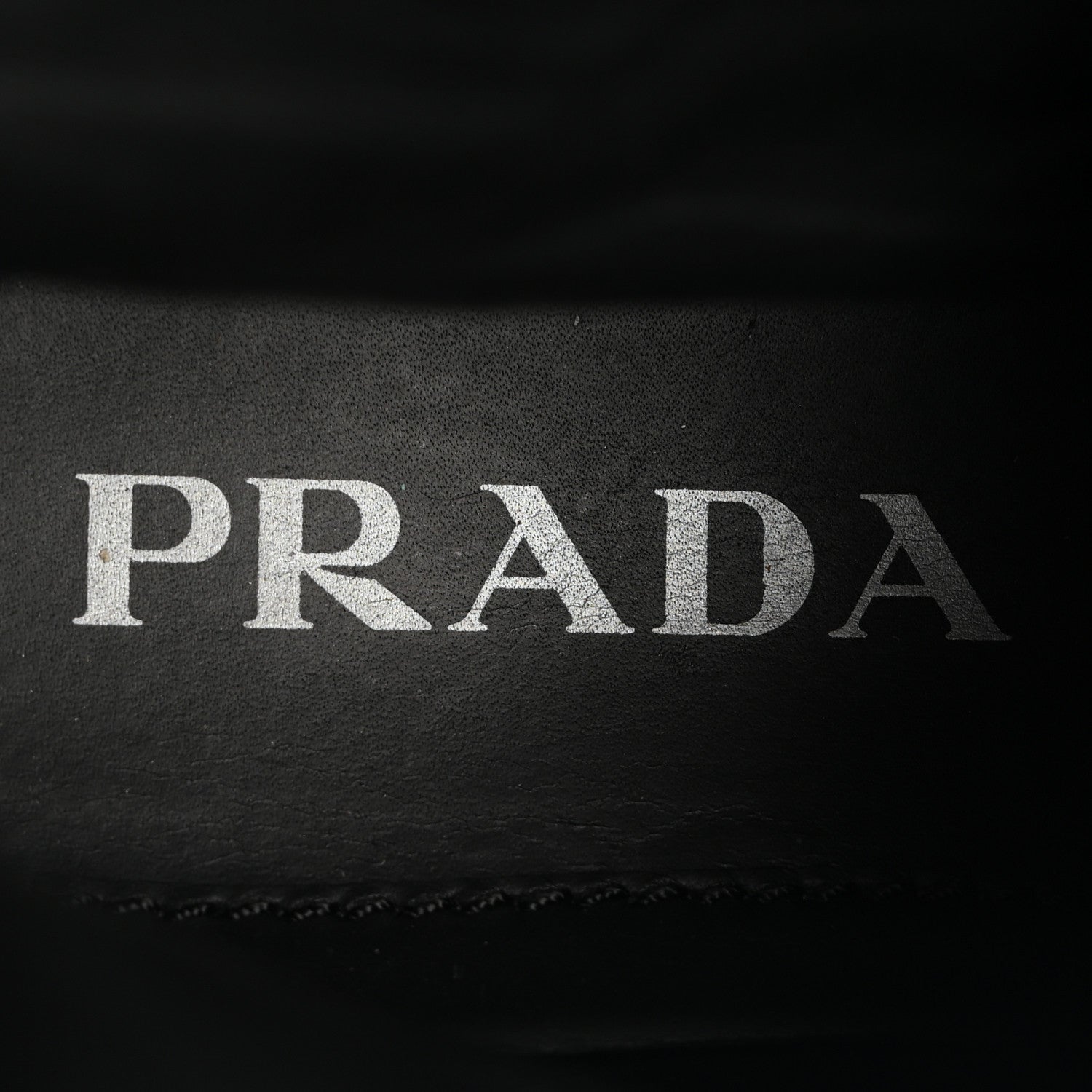Prada Spazzolato Rois Re-Nylon Metal Triangle Logo Monolith Pouch Pocket 55mm Boots 39.5 Black 8 of 10