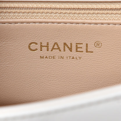 Chanel Lambskin Reversed Chevron Quilted Flap White 6 of 15