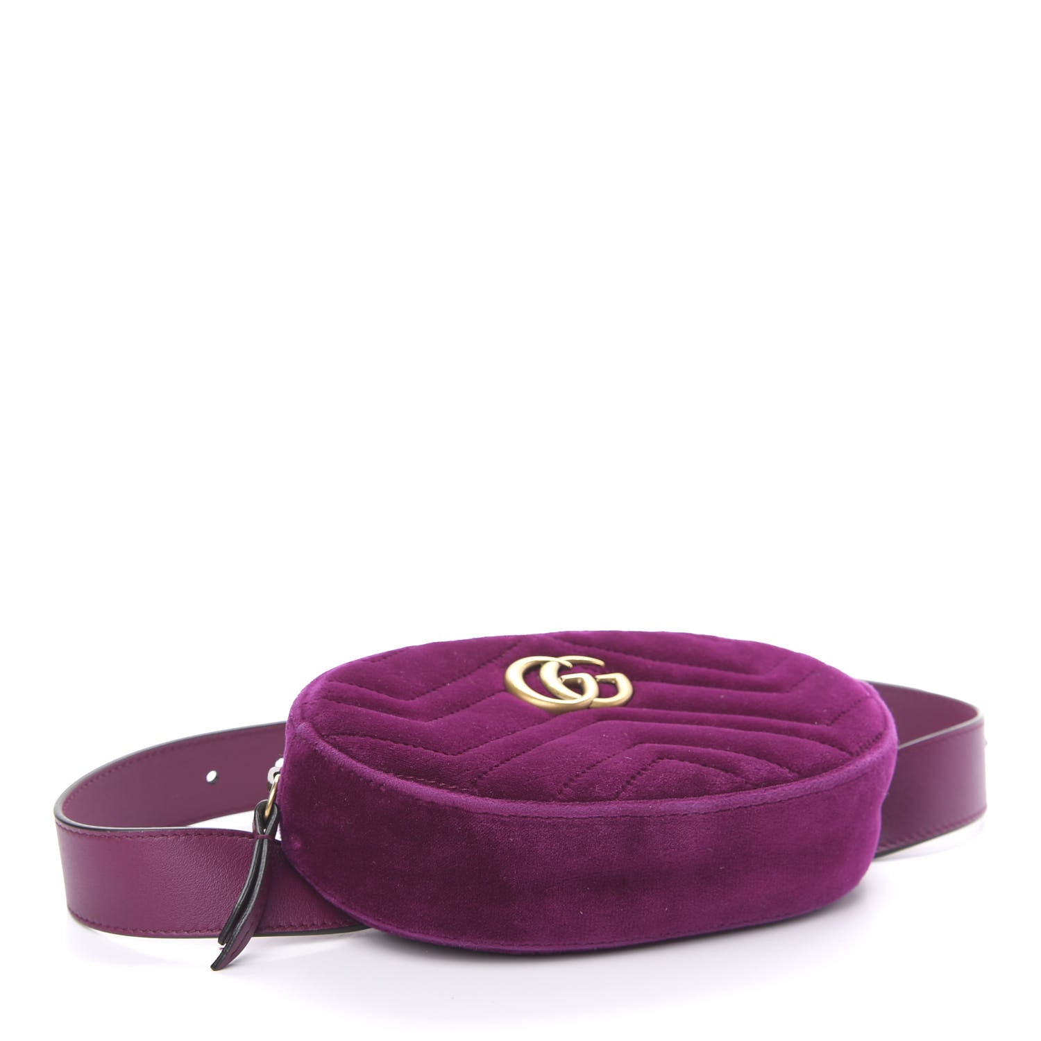 Gucci Velvet Matelasse GG Marmont Belt Bag 75 30 Fuchsia Violet Cyclamen 4 of 10