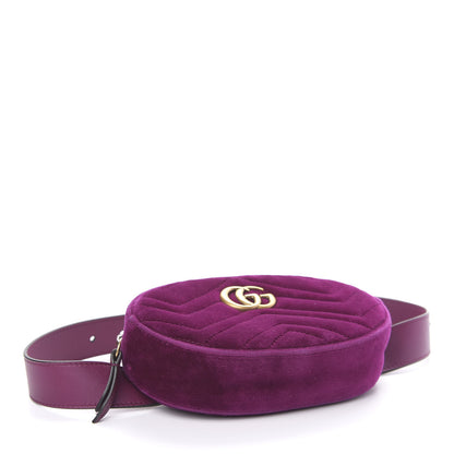 Gucci Velvet Matelasse GG Marmont Belt Bag 75 30 Fuchsia Violet Cyclamen 4 of 10