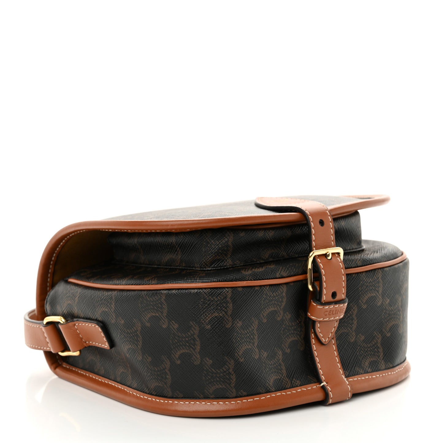 Triomphe Canvas Medium Folco Bag Tan