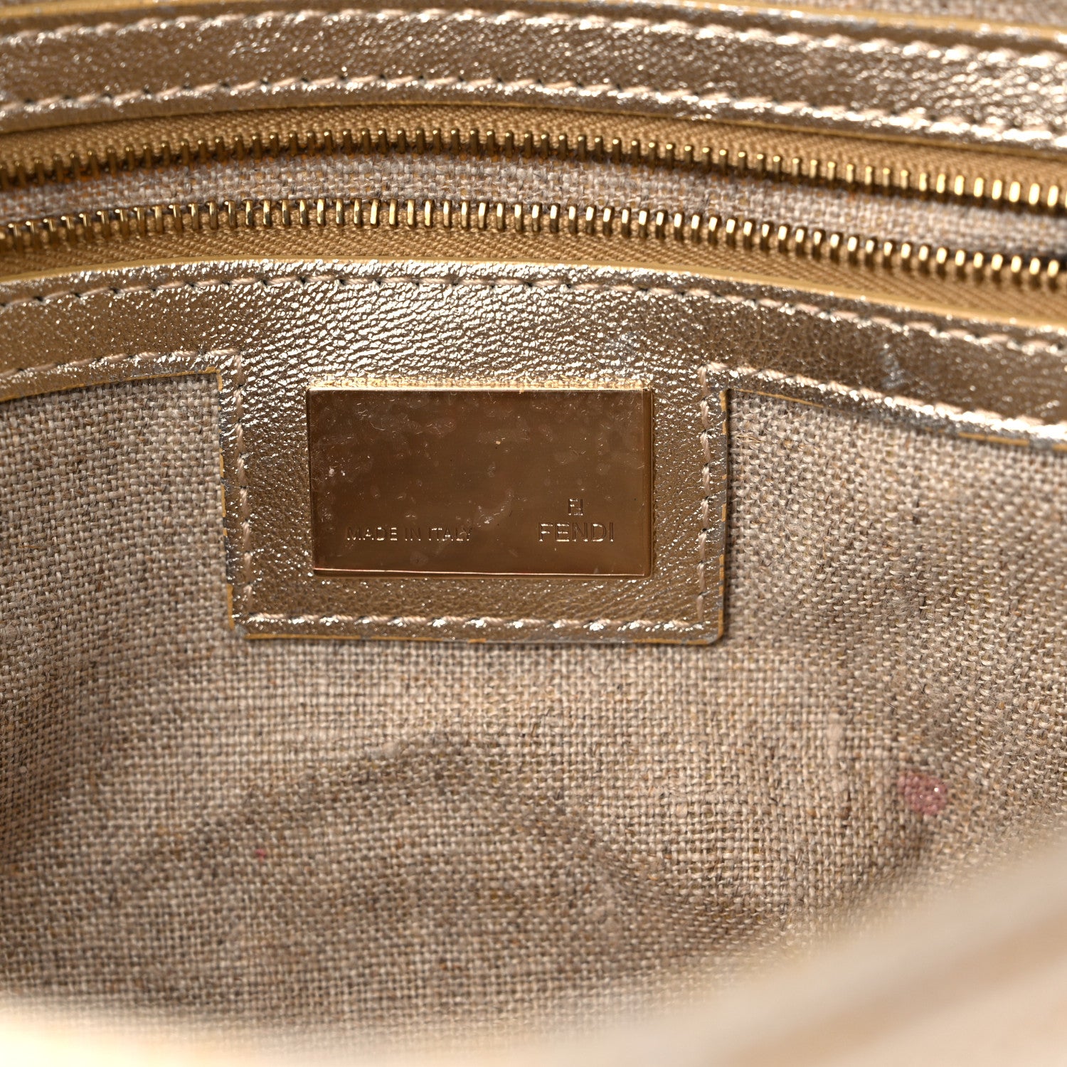 Fendi Lurex Zucca Baguette Gold Silver 8 of 12